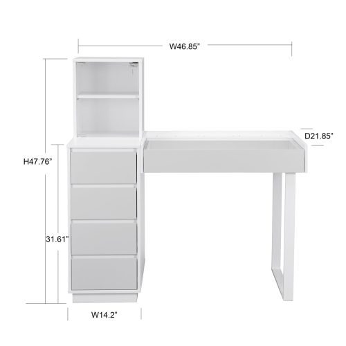 20232901WG 5 Drawers cabinet with metal leg White Grey