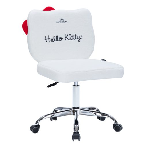 IVFC HK229 TDYWHT HELLOKITTYTEDDYFURSWIVELVANITYCHAIR QT FRONT