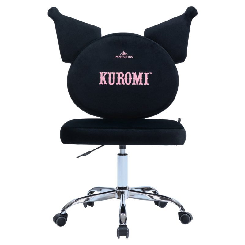 IVFC KU231 BLK KUROMI KAWAII VANITY SWIVEL CHAIR FRONT