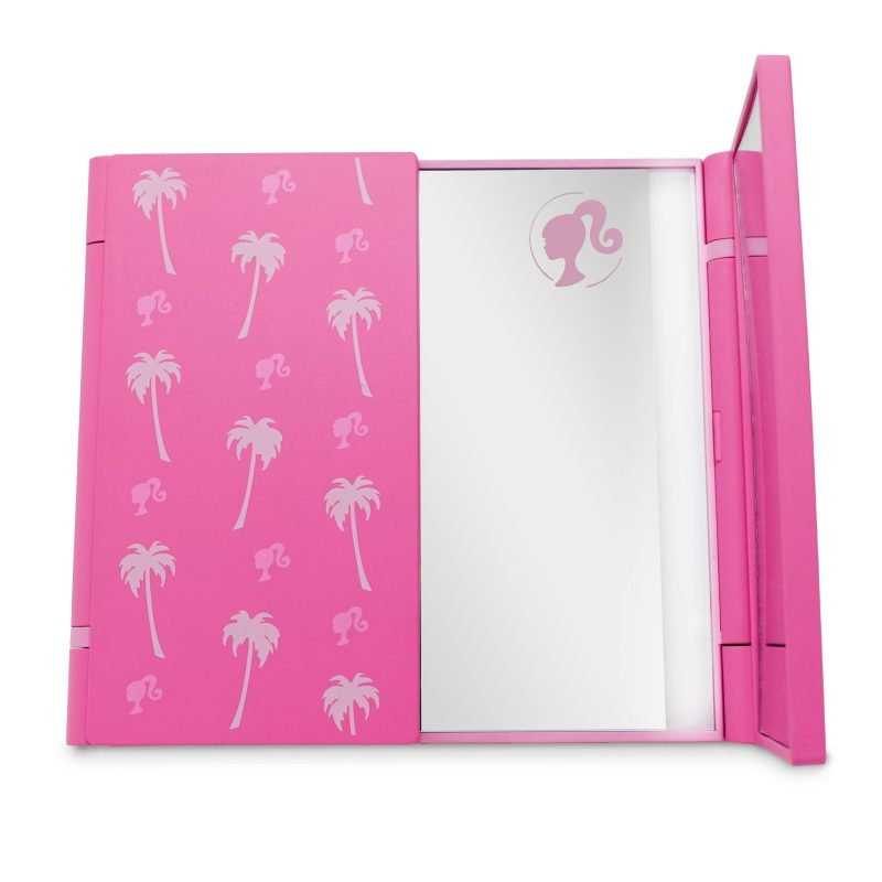 IVMM BBSM277 PNK BARBIE TRIFOLD MINI LED MAKEUP MIRROR FRONT HALF