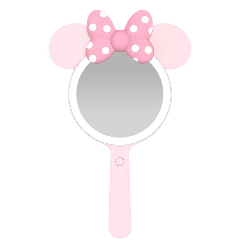 IVMM MINBOWRM428 PNK Minnie Mouse Bowtiful LED Handheld Makeup Mirror front