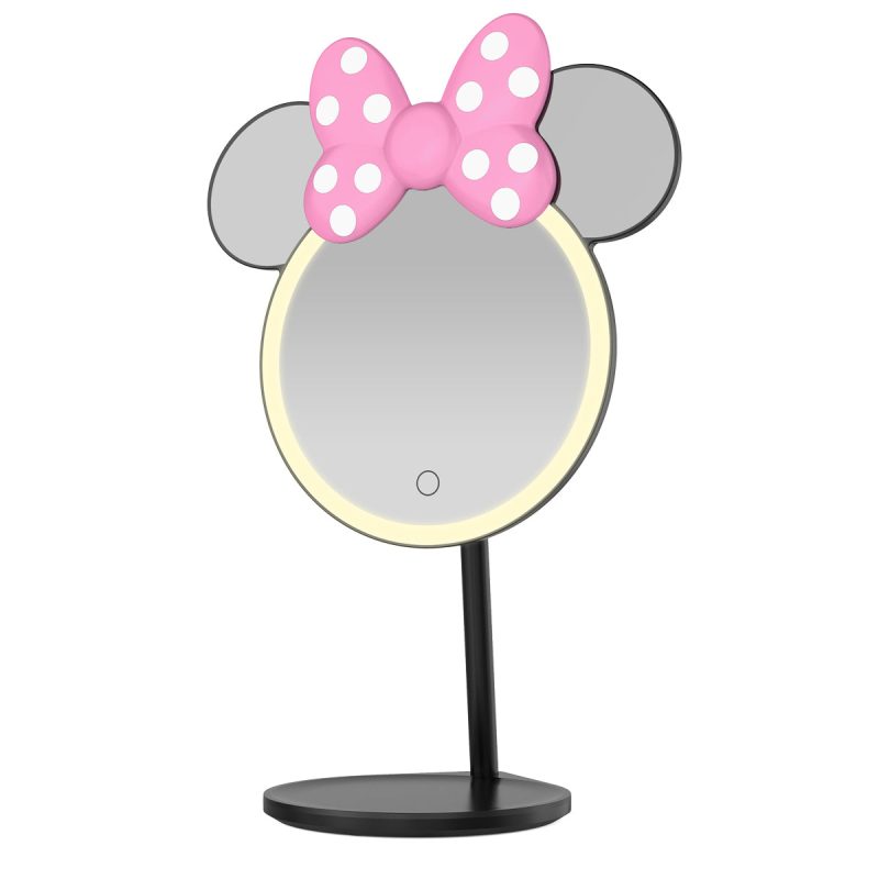 IVMM MINBOWRM429 BLK Minnie Mouse Bowtiful LED Tabletop Makeup Mirror qt natural