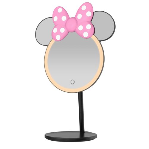 IVMM MINBOWRM429 BLK Minnie Mouse Bowtiful LED Tabletop Makeup Mirror qt warm