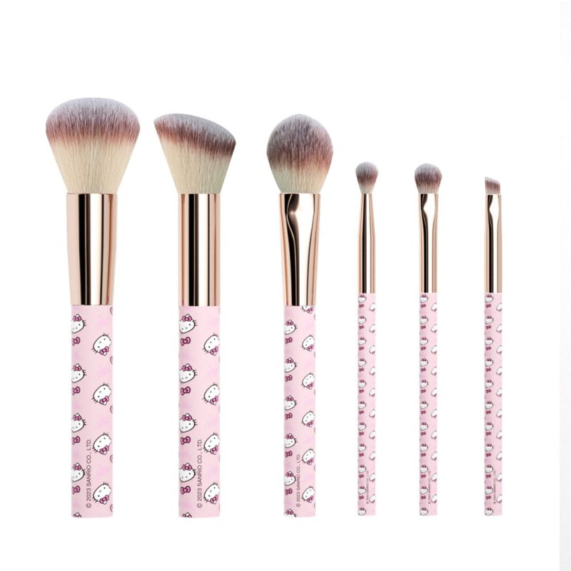 IVMT HK6BGIF03 PNK HELLO KITTY SUPERCUTE SIGNATURE 6 PC BRUSH GIFT SET brush back