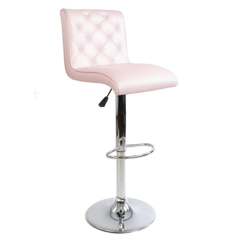 Rose Gold Diamond Armless Barstool