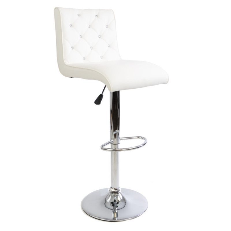 White Diamond Armless Barstool