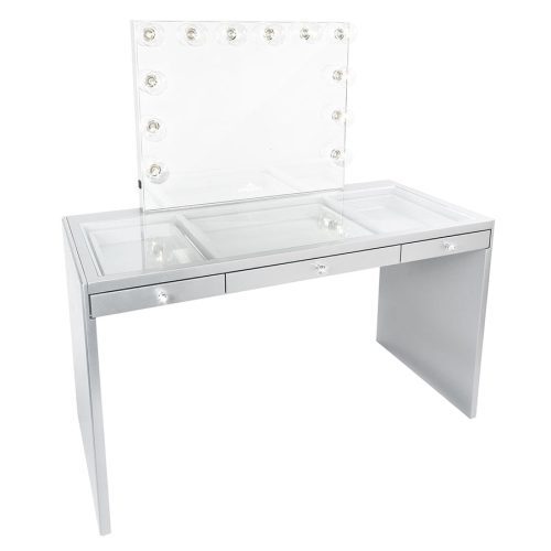 Impressions Vanity SlayStation Plus Table Silver Clear 6951c293 8e03 4730 a373 dd8c3b33b471