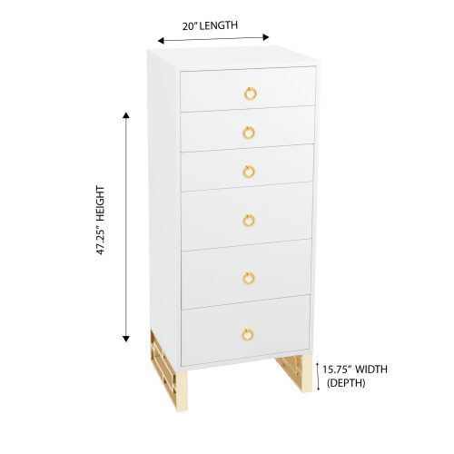 SLAYSTATION SKYLAR 6 DRAWERS VANITY STORAGE UNIT Dimensions