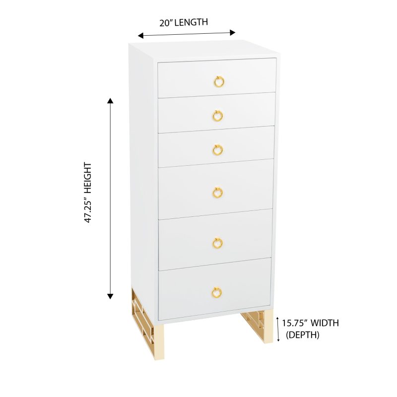 SLAYSTATION SKYLAR 6 DRAWERS VANITY STORAGE UNIT Dimensions