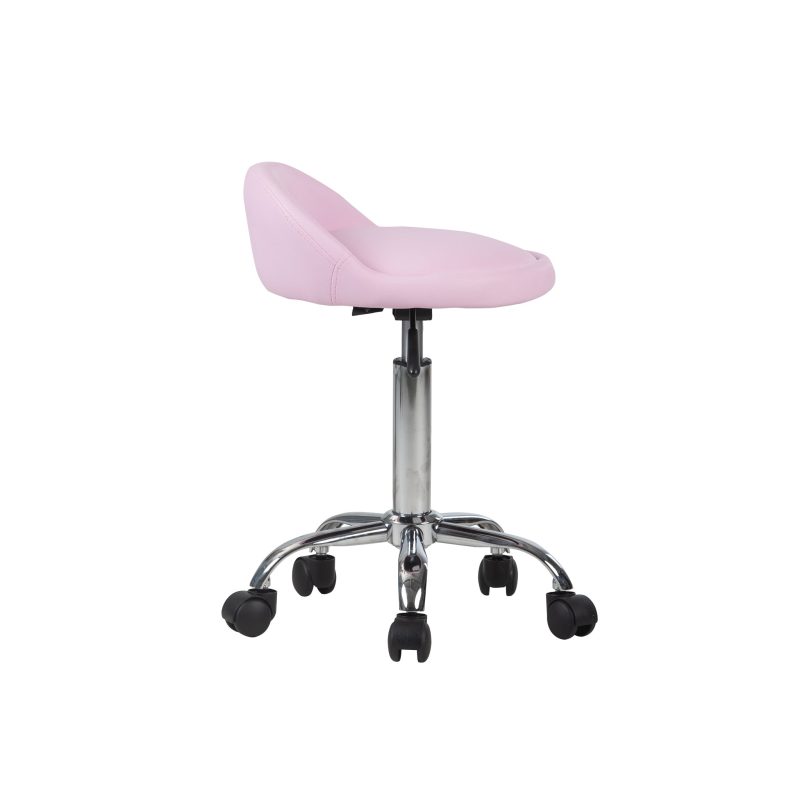 Shauna VANITY STOOL IVFC SHA265 PNK LEFT SIDE