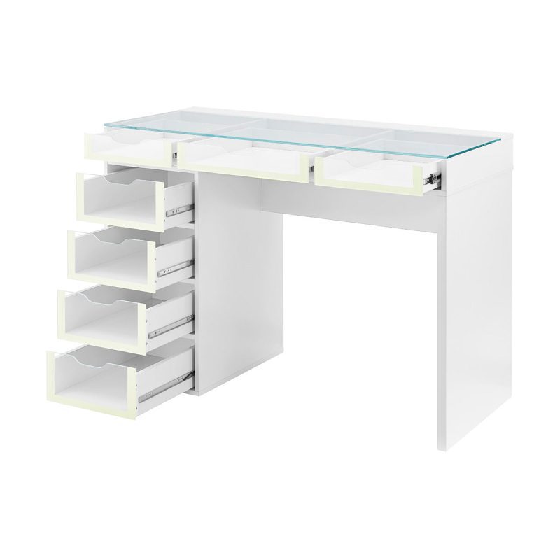 Slaystation 2023021608 7 Drawers Desktable with glass drawer front panels image 5