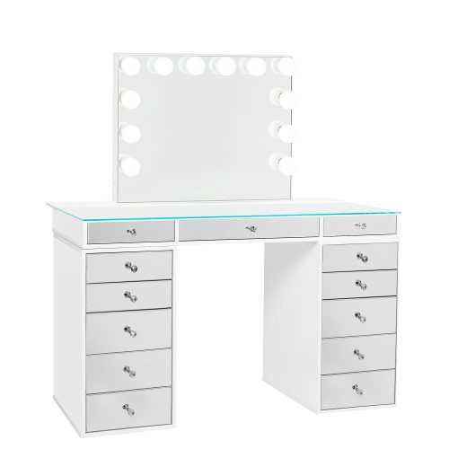 SlaystationPlus2.0 Mirrored5Drawer White GlowLitePlus