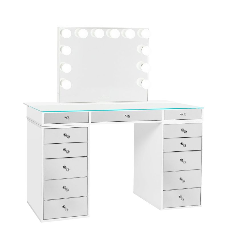 SlaystationPlus2.0 Mirrored5Drawer White GlowLitePlus