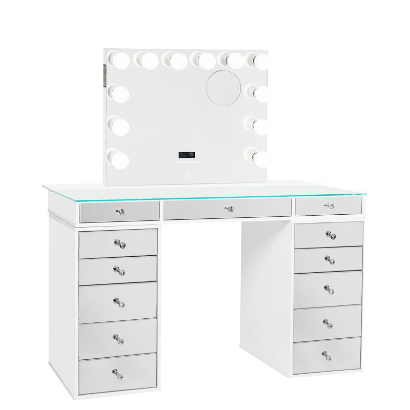 SlaystationPlus2.0 Mirrored5Drawer White PremierePlusBT