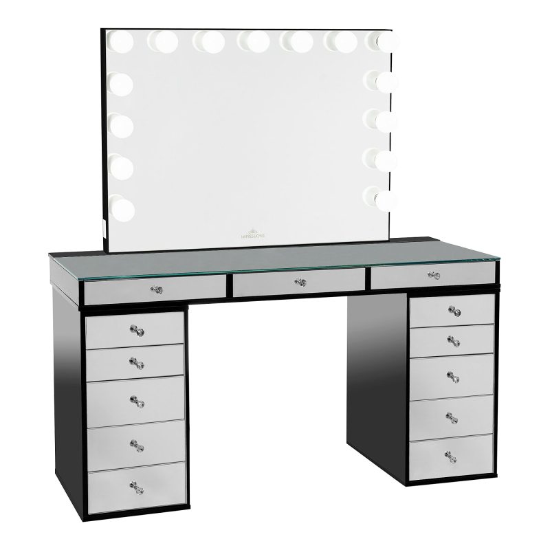 SlaystationPro2.0 Mirrored5Drawer Black GlowLitePro