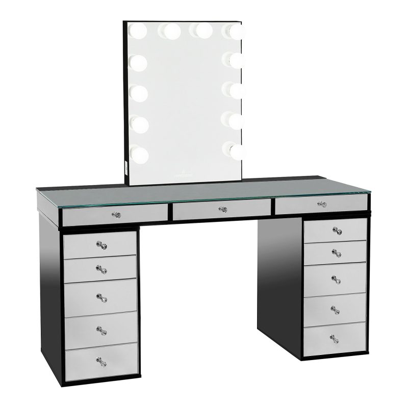 SlaystationPro2.0 Mirrored5Drawer Black GlowLiteXL