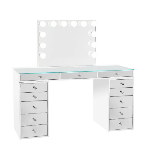 SlaystationPro2.0 Mirrored5Drawer White GlowLitePlus