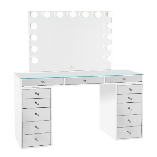 SlaystationPro2.0 Mirrored5Drawer White GlowPro