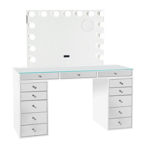 SlaystationPro2.0 Mirrored5Drawer White PremierProBT