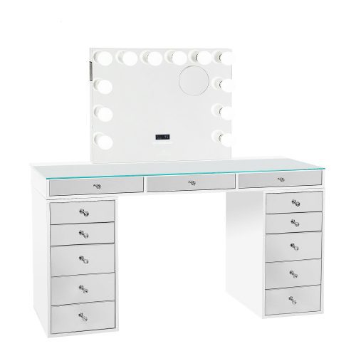 SlaystationPro2.0 Mirrored5Drawer White PremierePlusBT