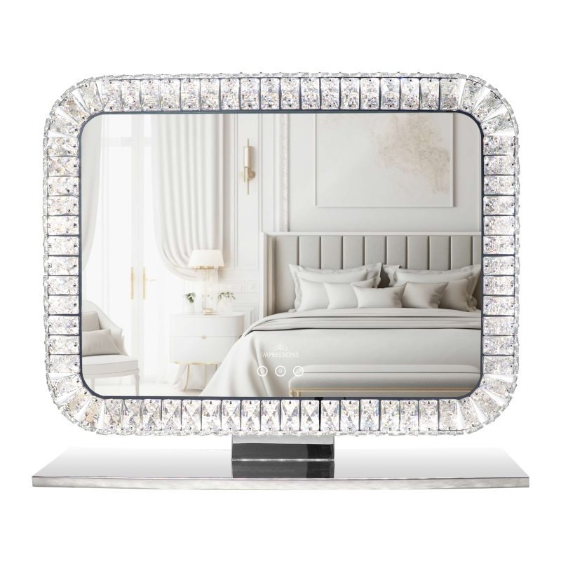 THE BLING COLLECTION LANDSCAPE RGB VANITY MIRROR IVVM BLINGLANDDP366 FRONT REFLECTION