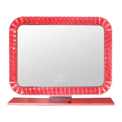 THE BLING COLLECTION LANDSCAPE RGB VANITY MIRROR IVVM BLINGLANDDP366 Front RED light