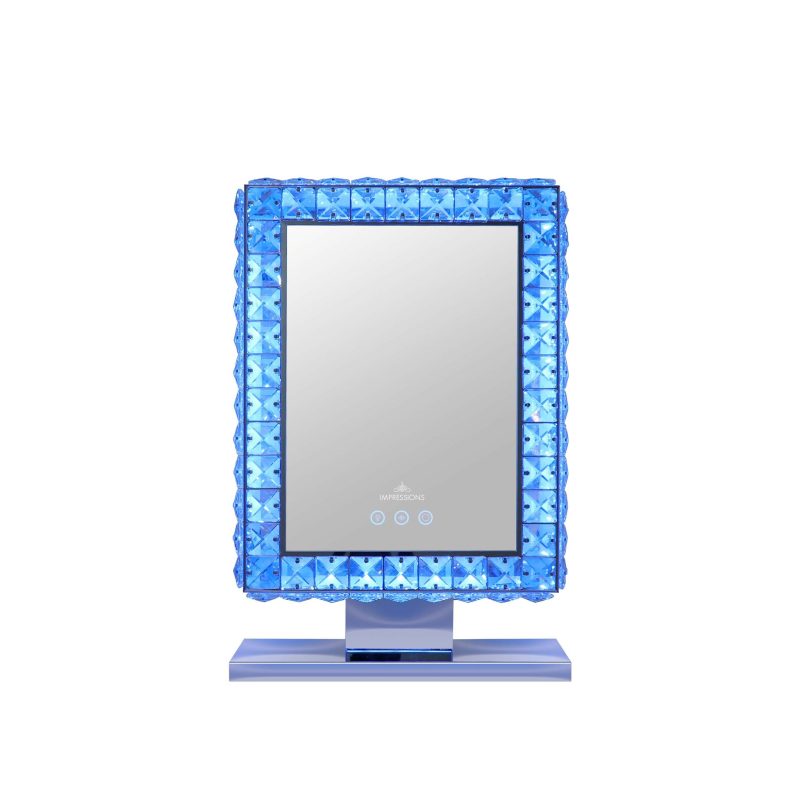 THE BLING COLLECTION MINI RGB MAKEUP MIRROR IVVM BLINGMINIDP384 BLUE FRONT LIGHT d78b1223 5b53 44e7 a05b 0a9c02c8e553