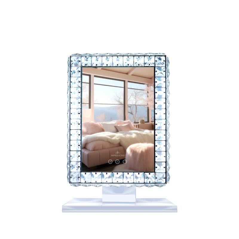 THE BLING COLLECTION MINI RGB MAKEUP MIRROR IVVM BLINGMINIDP384 FRONT REFLECTION fd94cc7c c9b1 4791 86ce 50f038dfae27