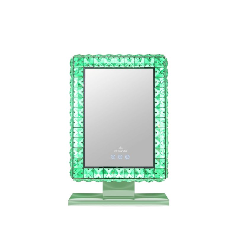 THE BLING COLLECTION MINI RGB MAKEUP MIRROR IVVM BLINGMINIDP384 GREEN FRONT LIGHT 923f3f9f efdf 4635 976c 0a2e216521a9