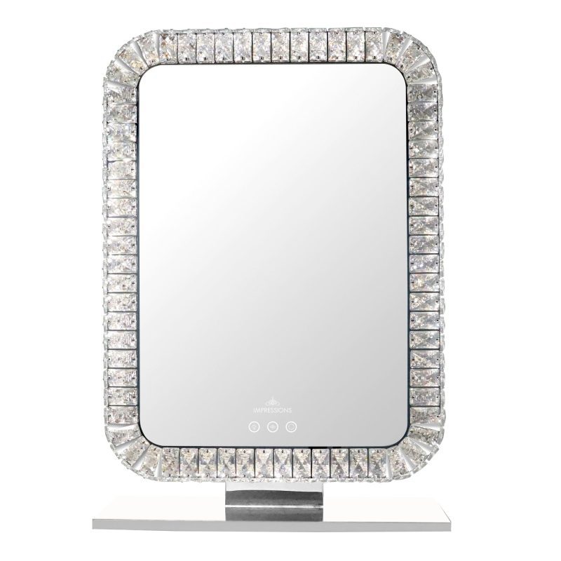 THE BLING COLLECTION PORTRAIT RGB VANITY MIRROR IVVM BLINGPORTDP365 RED FRONT