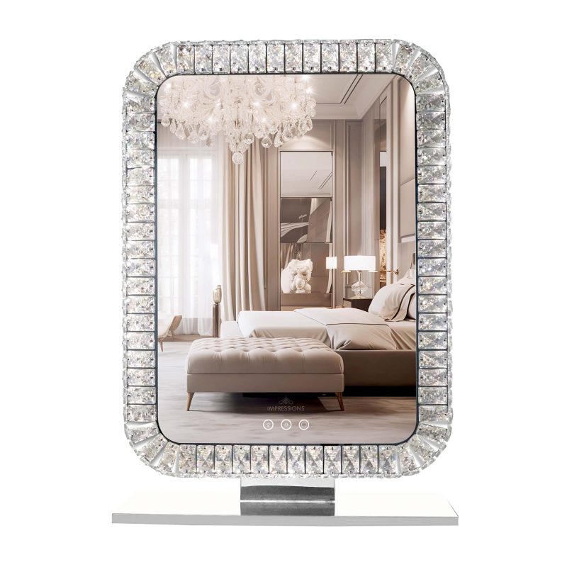 THE BLING COLLECTION PORTRAIT RGB VANITY MIRROR IVVM BLINGPORTDP365 RED FRONTREFLECTION