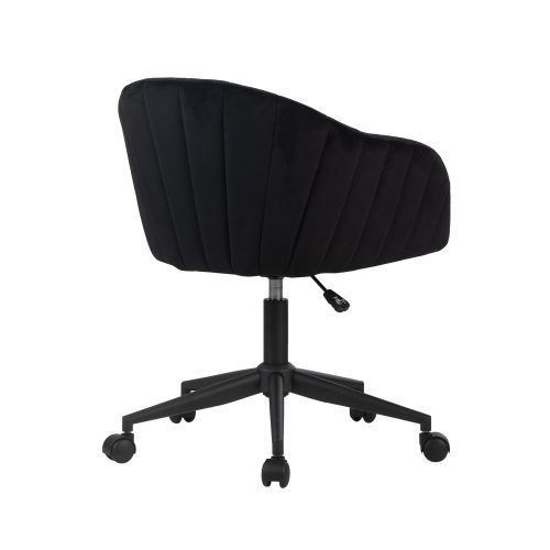 Taylor SWIVEL VANITY CHAIR IVFC TAY9200 BLK QT LEFT BACK