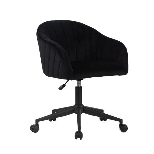 Taylor SWIVEL VANITY CHAIR IVFC TAY9200 BLK QT LEFT FRONT