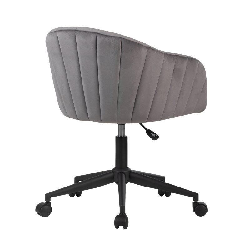 Taylor SWIVEL VANITY CHAIR IVFC TAY9200 GRY QT LEFT BACK