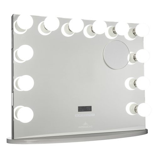 hollywood premiere plus vanity mirror w bluetooth silver 01