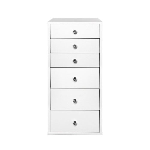 impressions vanity slaystation 6 drawer makeup storage white front