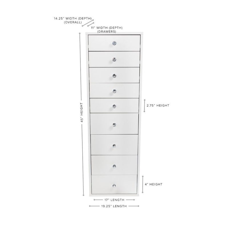 impressions vanity slaystation 9 drawer makeup vanity storage unit