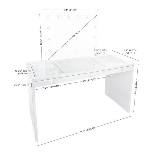 impressions vanity slaystation plus premium vanity table