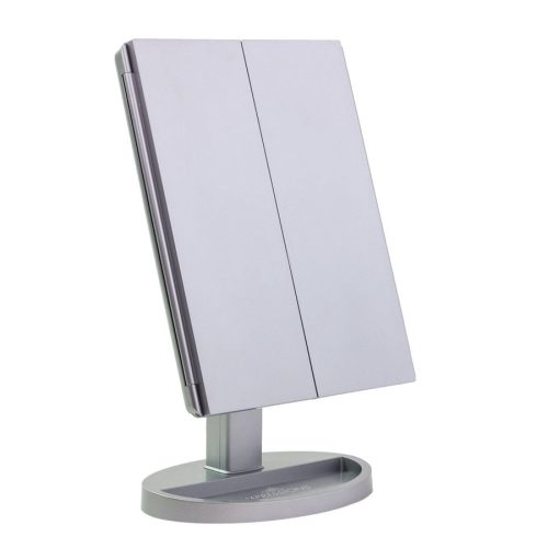 impressions vanity touch trifold xl led makeup mirror silver folded