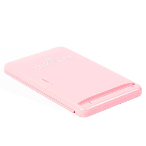 impressions vanity touchup led compact mirror pink folded