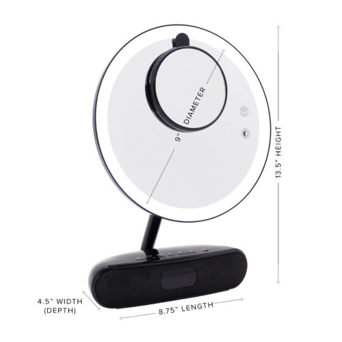 melody 9 inch round mirror bluetooth