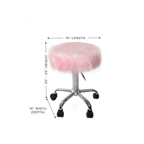 momo faux fur vanity stool