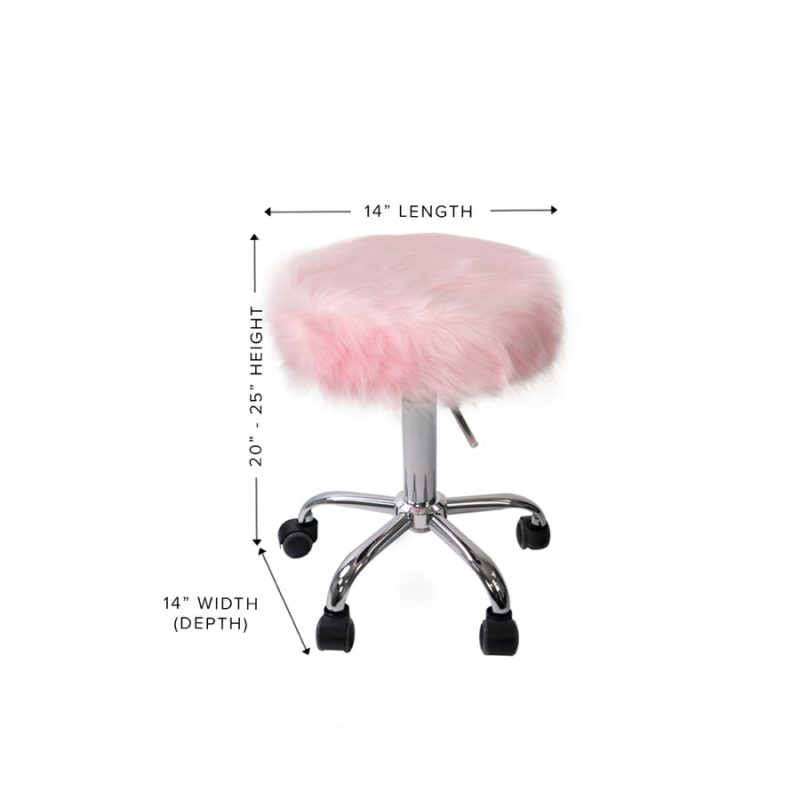 momo faux fur vanity stool