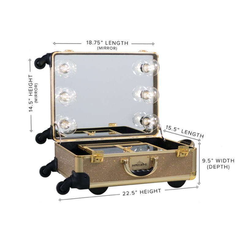 slaycase xl vanity travel train case champagne sparkle