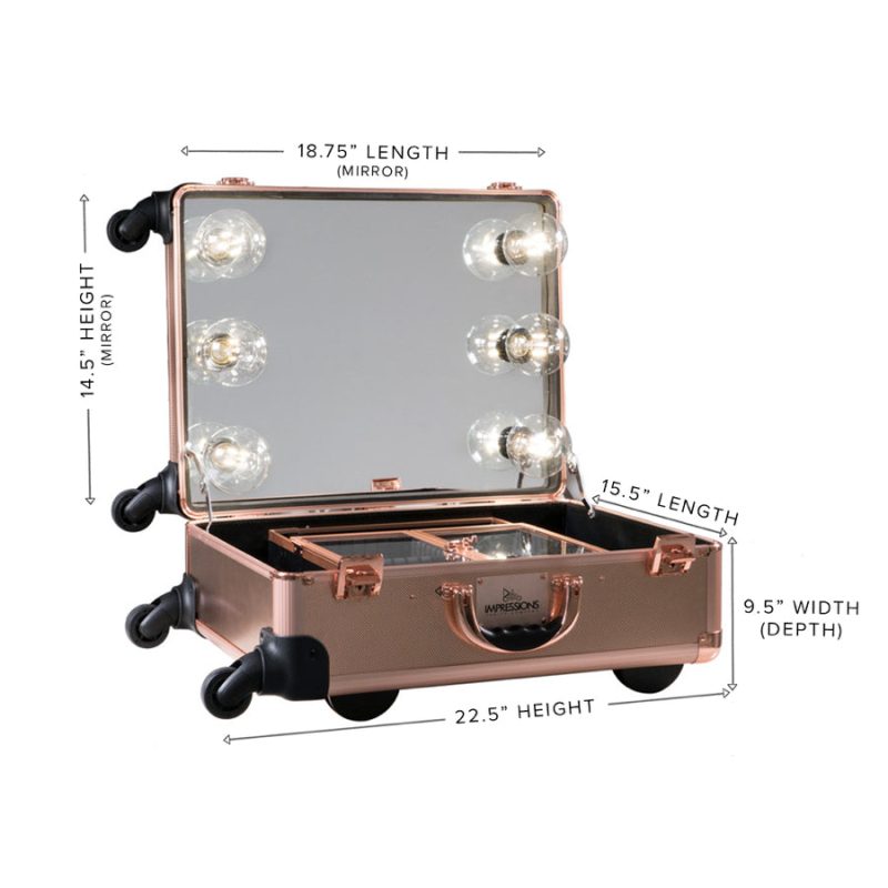 slaycase xl vanity travel train case rosegold bling