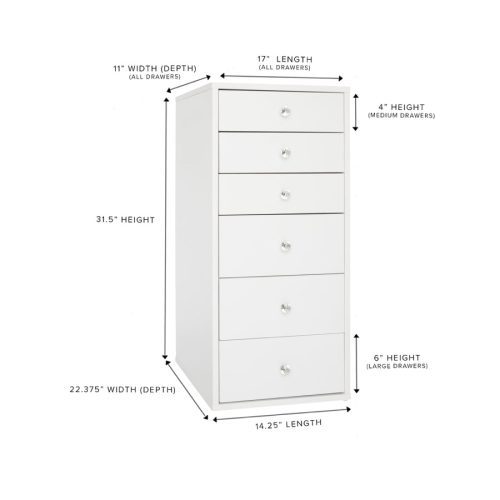 slaystation 6 drawer makeup vanity storage unit