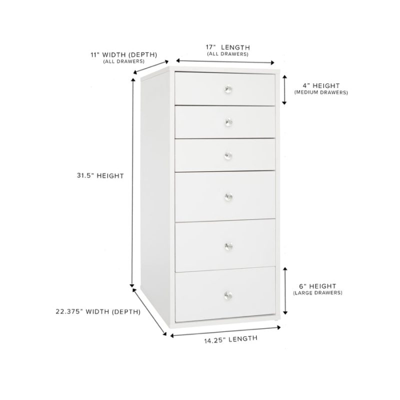 slaystation 6 drawer makeup vanity storage unit