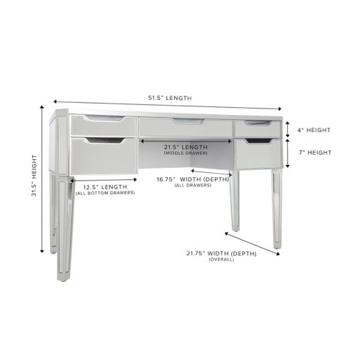 slaystation aria premium mirrored vanity table